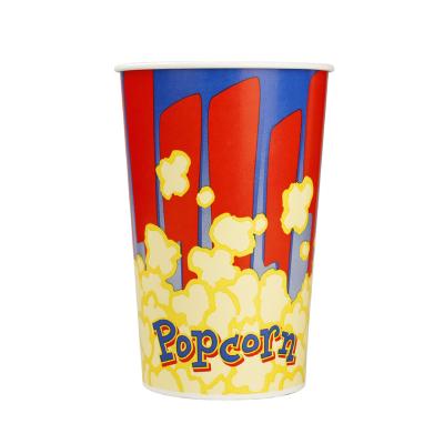 China Disposable paper popcorn buckets take out food packaging boxes french fires cups eco-friendly for sale