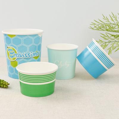 China Wholesale ice cream cups disposable cold drink paper cups paper dessert cups with lids for sale