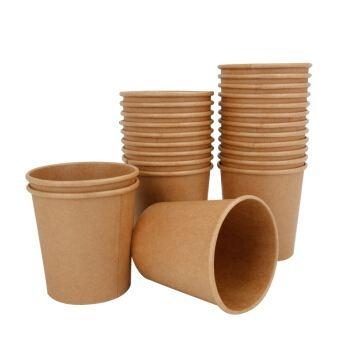 China Eco friendly kraft paper soup cups hot soup container food grade paper bowls with paper lids for sale