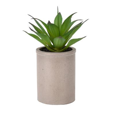 China Indor Decoration HuiCai Cement Pot Century Plant Artificial Small Agave Bonsai For Decor for sale