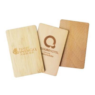 China Basswood rfid hotel key card business nfc waterproof/waterproof printing wooden wooden digital card for sale