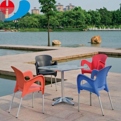 China Modern plastic chair with aluminum chair legs for sale