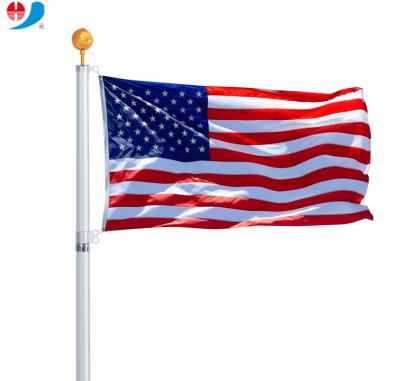 China Light weight 16ft/20ft/25ft aluminum telescopic flag pole, heavy duty outdoor halyard flagpole uesed for outdoor for sale