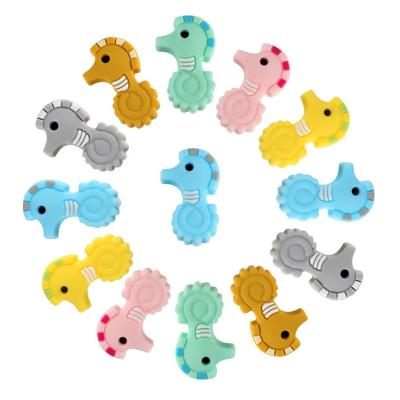 China Toy Cartoon Hippocampus Shape Soft Silicone Beads Baby Teether DIY Molar Pacifier Chain Jewelry Accessories for sale