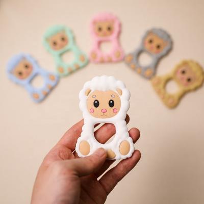 China Soft Toy Silicone Sheep Baby Pacifier Pendants Food Grade Silicone Teether Baby Rodent Rod Children'S Toy Tiny Animal&'good for sale