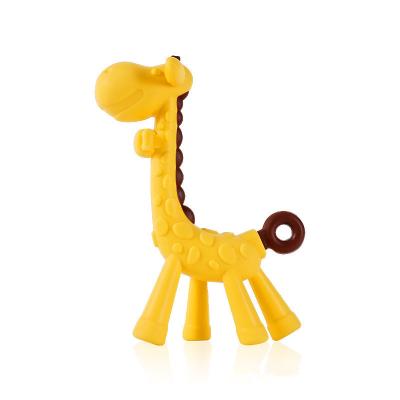 China Soft Toy Amazon Factory Wholesale Food Grade Giraffe Pacifier Silicone Cute Baby Teeth for sale