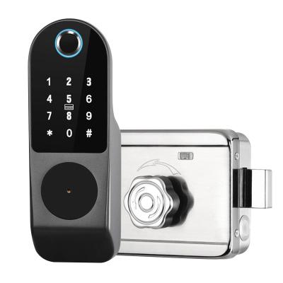 China Smart Biometric TT Lock App Mobile WiFi App BT Door Lock Fingerprint Lock Fingerprint Door Handle Keyless Digital Lock for sale