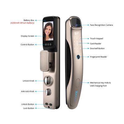 China Tuya Face Recognition Lock Digital Face Viewer New Technology Tuya 150 Smart Door Lock 150 PCs for sale