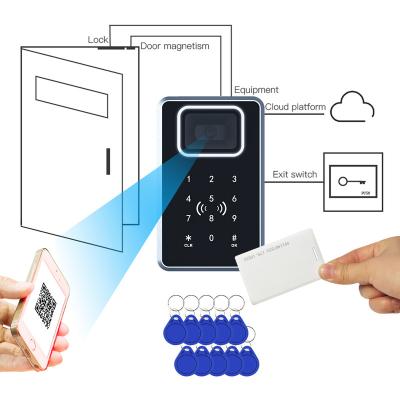 China Tempered glass sdk keypad nfc TCP/IP nfc reader qr code scanner machine id card qr code free access control (code window) for sale