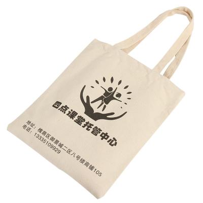 China 100% Recycle Organic Cotton Canvas Advertising Custom Printed Logo Eco-Friendly Promotional Tote Shopping Bag for sale