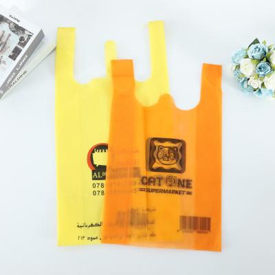 China 100% Eco-Friendly Cheap Eco-Friendly Reusable W Cut Non Woven T-shirt Vest PP Supermarket Tote Grocery Shopping Carry Bag for sale