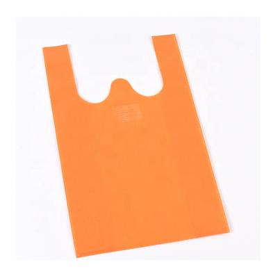 China 100% Eco-friendly Cheap Non Woven Promotional Vest Bag Shopping Bags T-shirt Bags For Supermarket for sale