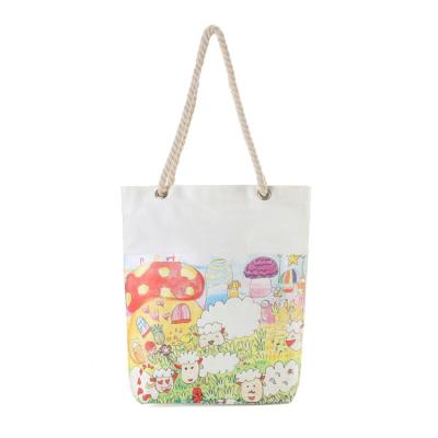 中国 100% hemp rope canvas material eco-friendly portable eco-friendly shopping bags accept custom logo 販売のため