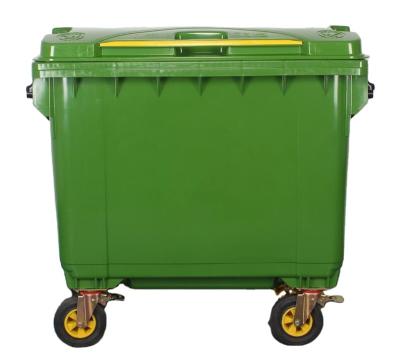 China Viable Factory Sale Size 660l Plastic Wheelie Bin Storage Waste Cart Waste Cart Bins Gabage Bin for sale