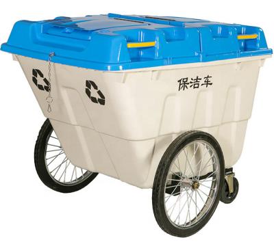 China Good Quality Large Sustainable Plastic Mobile Recycle 400L Pedal Trolley Outdoor Garbage Bin for sale