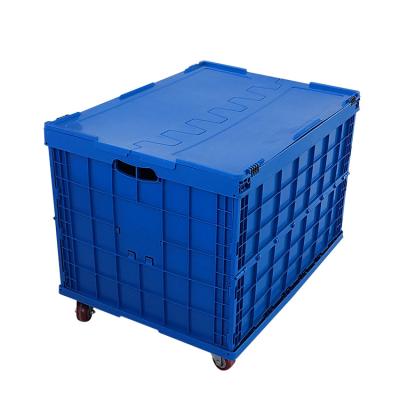 China 100% HDPE Custom Pure Stackable Bulk Rectangular Foldable Plastic Storage Storage Crate HDPE Folding Crates for sale