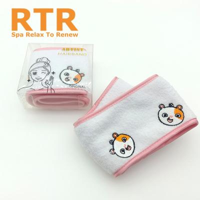 China Vintage Custom Logo Female headband Cloth Microfiber Makeup Sports Workout Tennis Facial Washing Spa Headbands for sale