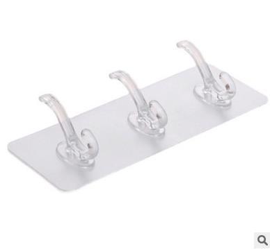 China Kitchen Transparent Strong Adhesive Bathroom Stocked Adhesive Hook Wall Hooks For Home for sale