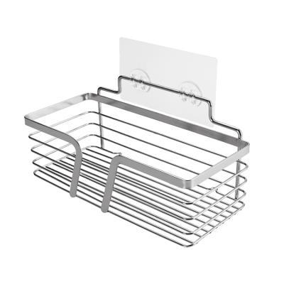 China Wall Mounted Type 2021 Hot Sale Item European Design Stainless Steel Bathroom Organizer Storage Basket Shower Caddy for sale