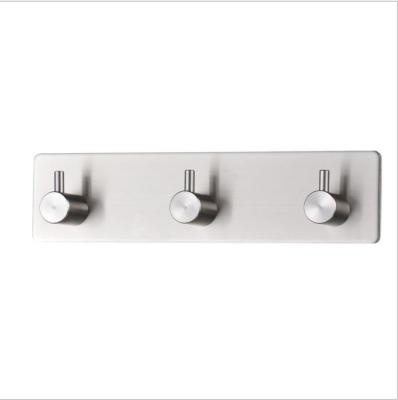 China Modern Adhesive 304 Stainless Steel Cloth Robe Coat Hanger Wall Metal Adhesive Hook For Hanger for sale