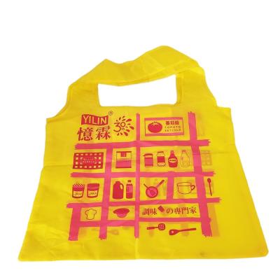 China Custom Logo Reusable Big Supermarket Pouch Handled Tote Grocery Bags Eco-friendly Polyester Pouch Bags Foldable Shopping Bag for sale