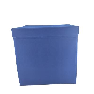 China High Quality Folding Non-woven Decorative Folding Storage Cube Cloth Storage Box Bin Oxford Cloth Folding Waterproof Blue for sale