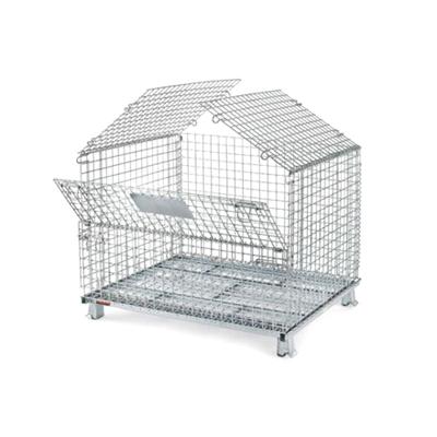 China High Quality Industrial Stackable Collapsible Cage Container Metal Storage Steel Cage for sale