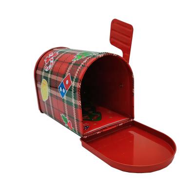 China Recyclable Mailbox Shape Gift Tin Tin Box For Christmas 2021 Metal Gift Box for sale