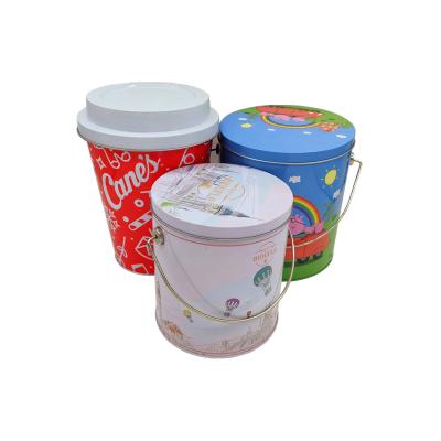 China Food 0.5/0.6/0.7/0.8 gallon 1 gallon 2 gallon 3.5 gallon gourmet popcorn tin with lid and handle for sale