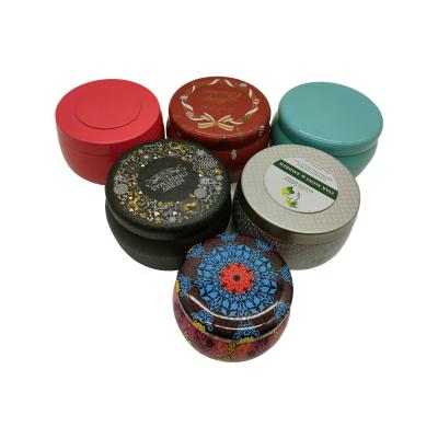 China Household Products Small Tins For Candles Christmas Candle Tin Ready To Ship Metal Scented Candle With Lid for sale