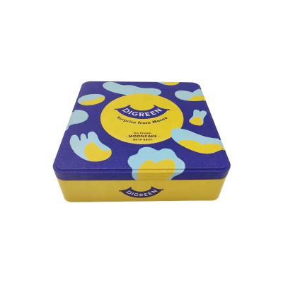 China Food Grade Popular Cake Cookies Tin Box Food Grade Cookie Tin Container With Custom Printing for sale