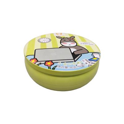 China Round Food Grade Free Sample Candy Tin Box Food Grade Tin For Beef Jerky Confections for sale