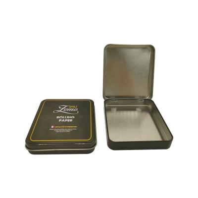 China Food metal cigarette box with flip lid cigarette tin box custom printing hinged cigarette packaging box for sale