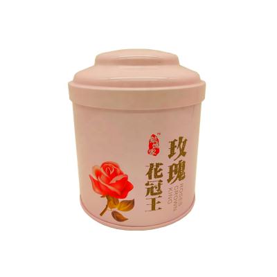 China Custom Food Grade Tea Tins Canister With Inner Lid Round Tea Tin With Double Lid for sale