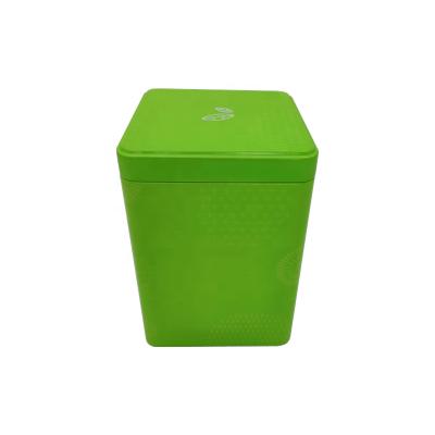 China square beverage tin ccontainer for coffee cocoa tea custom printing squat tin box metal packaging for sale