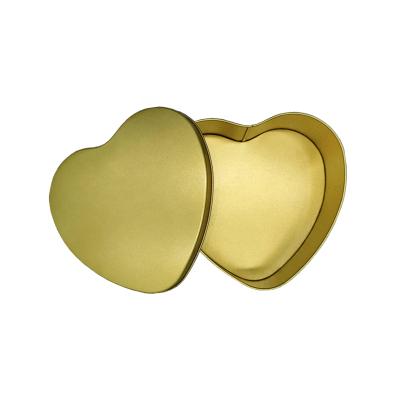 China Gold Color Recyclable Heart Shape Metal Gift Box Luxury Wedding Gift Box For Candy Sugar Chocolate Gift Package for sale