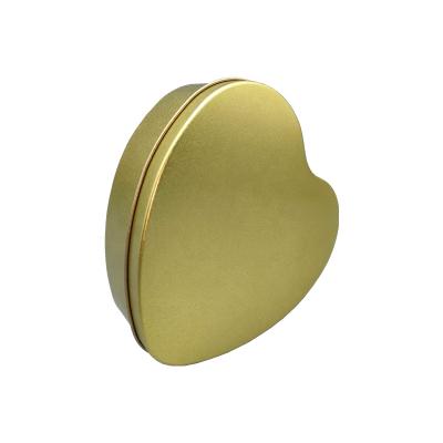 China Recyclable Gold Cookie Tin Box Heart Shape Metal Wedding Candy Box Tin Candy Packaging Box for sale