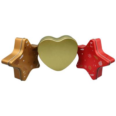 China Heart Shape Star Shape Tin Box Set Recyclable Wedding Favors Boxes Wedding Gift Box for sale