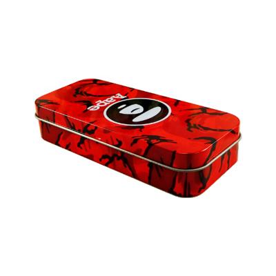 China Consumer Electronics 141*63*28Hmm Rectangle Tinplate Flip Top Box With Custom Printing Rectangle Box Packaging for sale