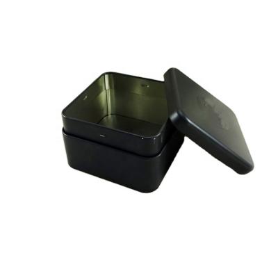 China Recyclable Black Square Metal Gift Box Gift Boxes 90*90*72Hmm For Watch Ring Jewelry Trinket for sale