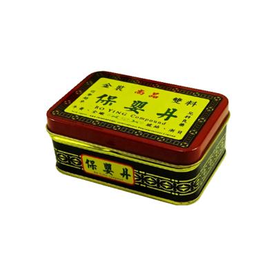 China Medicine Hinged Rectangular Metal Pill Box Tin Box For Medicine Package for sale