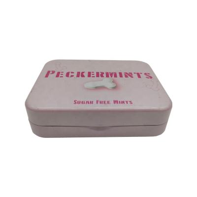 China Consumer Electronics Hinged Mint Logo Rectangle Tin Box Custom Tin Box For Pack Of Mints Candy Pills Metal Mint Tins for sale