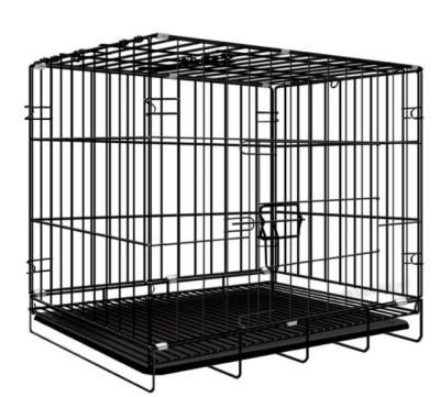 China Breathable Folding Dog Cage Metal Pet Cage Bottom Store With Top Door for sale