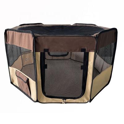 China Outdoor Octagonal Dog Cat Play Tent Cage Camping Tent Waterproof Foldable Windproof Pet Tent for sale