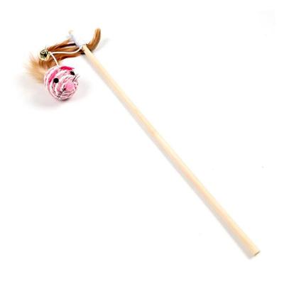 China Wooden Individual Hi Rod Teasing Cat Wooden Toy Feather Bell Mouse Teasing Rod Teasing Cat Stick Interactive Cat Puzzle Wholesale for sale