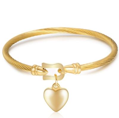 China TRENDY Heart Mesh Bracelet Dubai Bracelet Gold Charm Bracelet Women Mother's Day Gift for sale