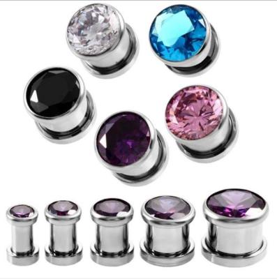 China Daily wear factory sale crystal ear tunnel directly plugs wholesale ear piercing jewelry for sale