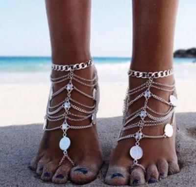 China Fashion Gold Indian Foot Chain Multilayer Neo-Gothic Sex Anklets for sale