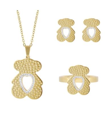 China Stainless Steel Jewelry Cute Gummy Bear Bel Famous Brands Jewelry Set Jewelry Sets 18k Gold Plated for sale