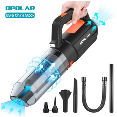 China OPOLAR 6000PA Portable Cordless Vacuum Cleaner Plastic USB Rechargeable Mini Handheld Car Vacuum Cleaner Cordless Washing High Power for sale